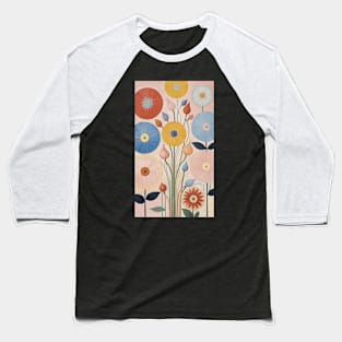 Hilma's Kaleidoscopic Blooms: Abstract Floral Reverie Baseball T-Shirt